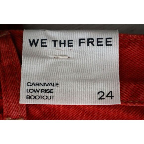 We The Free x FP OB2152895 Women Sz 24 Red Carnivale Low Rise Bootcut Jeans - Picture 4 of 10
